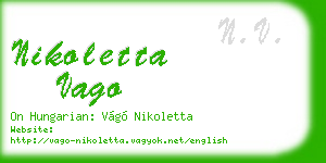 nikoletta vago business card