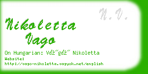 nikoletta vago business card